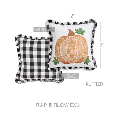 Annie Black Check Pumpkin Pillow 12x12 - The Fox Decor